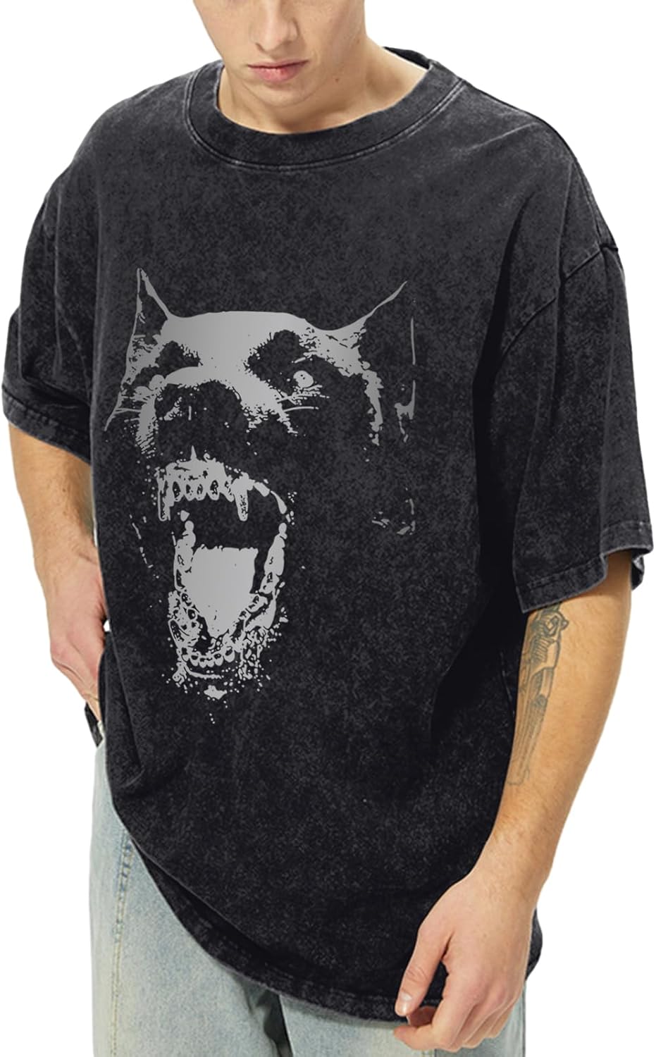 Oversized Graphic Tees Vintage Shirt Men Baggy Y2k Cotton Acid Wash T Shirts Harajuku Streetwear Grunge Aesthetic Top