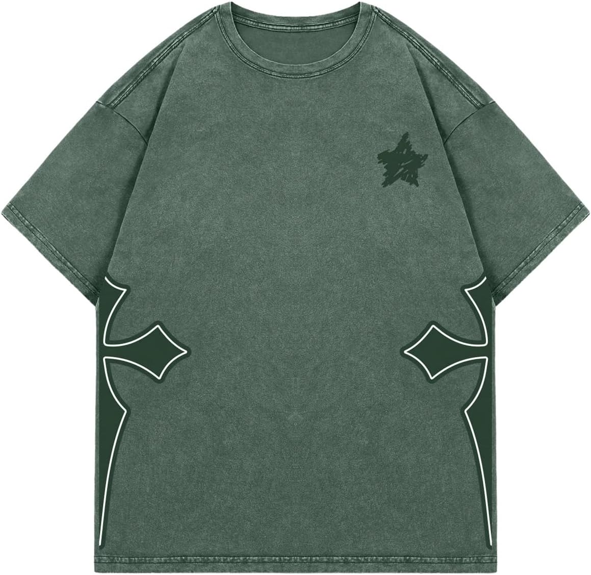 Men's Goth T Shirt Y2k Graphic Tees Short Sleeve Crewneck Vintage Streetwear Shirts