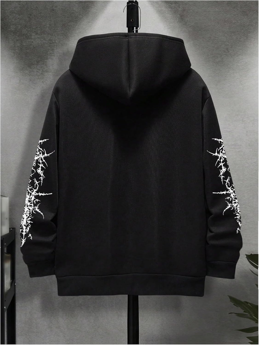 Men's Y2k Gothic Graphic Hoodie Sweatshirt Drop Shoulder Streetwear Pullover Tops